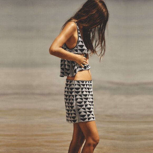 NEW ZARA Embellished Beaded Mini Skirt, Size S - Picture 10 of 16